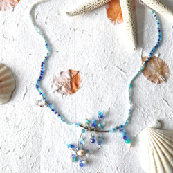 Zoe石光旅人 天然石項鍊- *地中海微風~珍珠海洋藍的氣息* 天然石金屬線串珠項鍊 第4張的照片