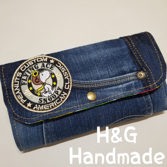 デニムリメイク 長財布 スヌーピー 長財布 H&G 通販 9723180