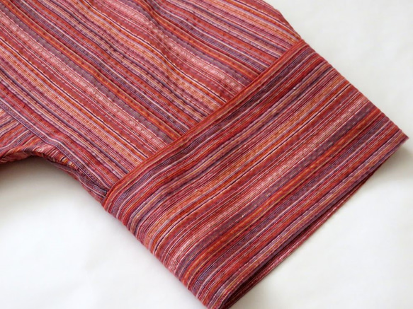 しじら織りのチュニック（赤） 6枚目の画像