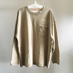 ヘヴィーozステッチワークロングスリーブWIDE-Tee/BEIGE 1枚目の画像