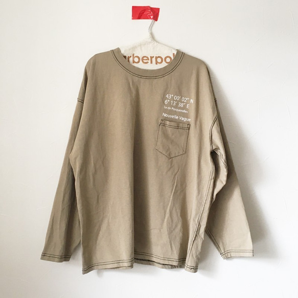 ヘヴィーozステッチワークロングスリーブWIDE-Tee/BEIGE 2枚目の画像