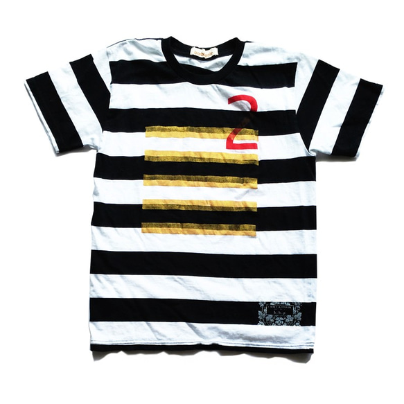 BORDER Tee/BLACK×WHITE 2枚目の画像