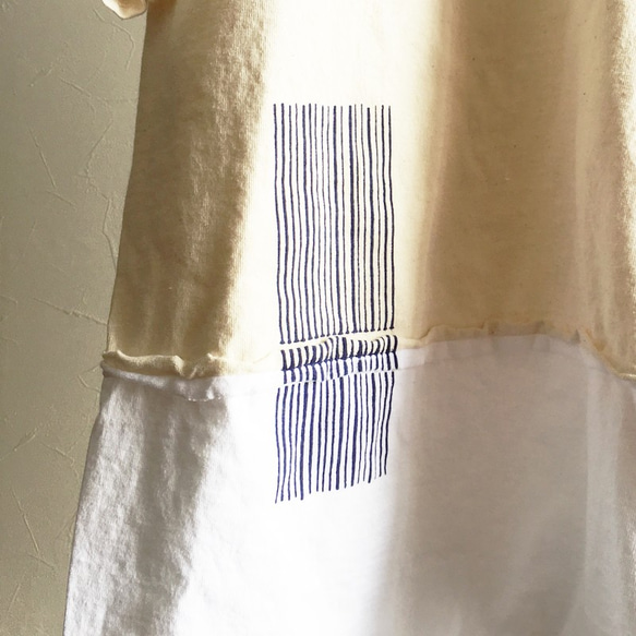 バイカラー WIDE Tee/NATURAL×WHITE 5枚目の画像