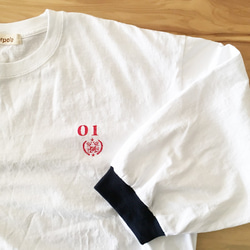 配色RIB/ワイドTee/OFFWHITE 3枚目の画像