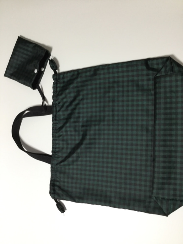 negoland  コネクト型収納袋付き大容量エコバッグ（巾着袋、撥水） 4枚目の画像