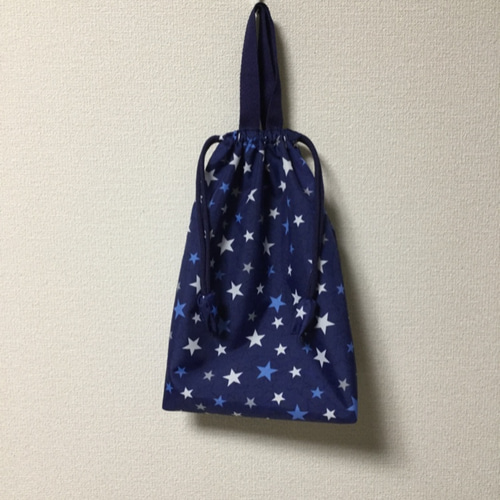 negoland 【入園入学】星柄上履き入れ 25×30 体育館シューズ袋（巾着袋