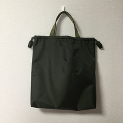 カーキ ナイロン サバゲー用バッグ negoland ナイロンカーキ色無地サブバッグ（エコバッグ、巾着