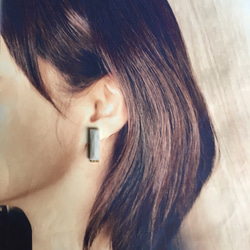 rectangle marble    /earring/pierce 5枚目の画像