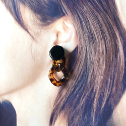 glass ＆ acrylic Chain 02　earring/pierce 7枚目の画像