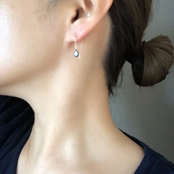 14kgf hook nonhole pierce 宝石質ブラジル産ピンクアメジスト 8枚目の画像