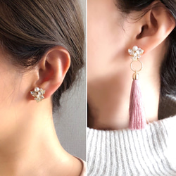 2way Swarovski tassel  earring/pierce 6枚目の画像