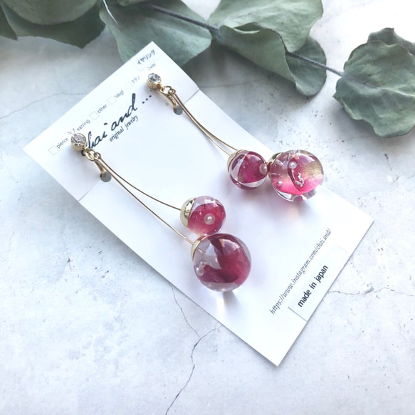 Botanical  Cherry -rose-　earring/pierce 10枚目の画像