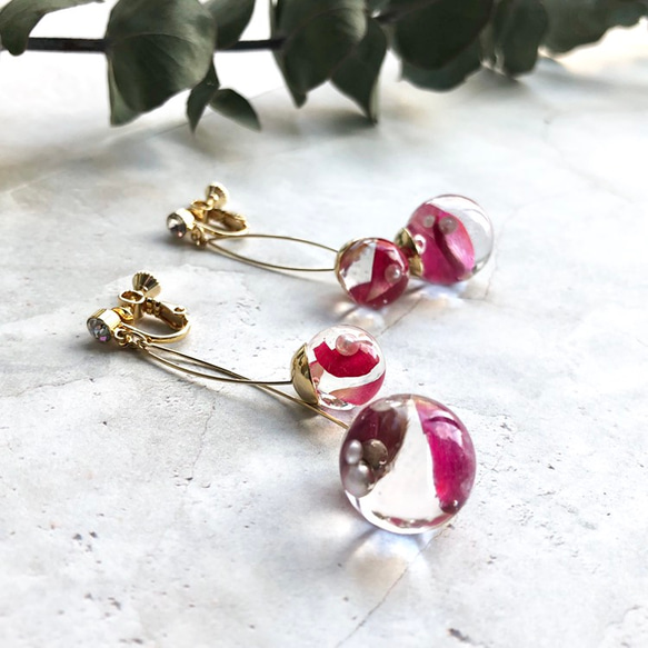 Botanical  Cherry -rose-　earring/pierce 2枚目の画像