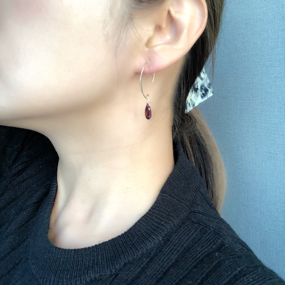 14kgf Marquis hook nonhole pierce アマゾナイト 9枚目の画像