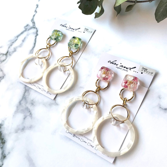 【2way】Botanical circle 01　earring/pierce 1枚目の画像