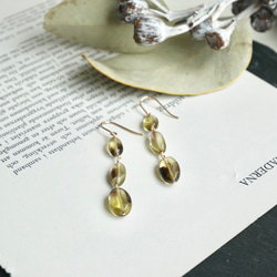 14kgf lemon×smoky quartz　pierce/earring 4枚目の画像