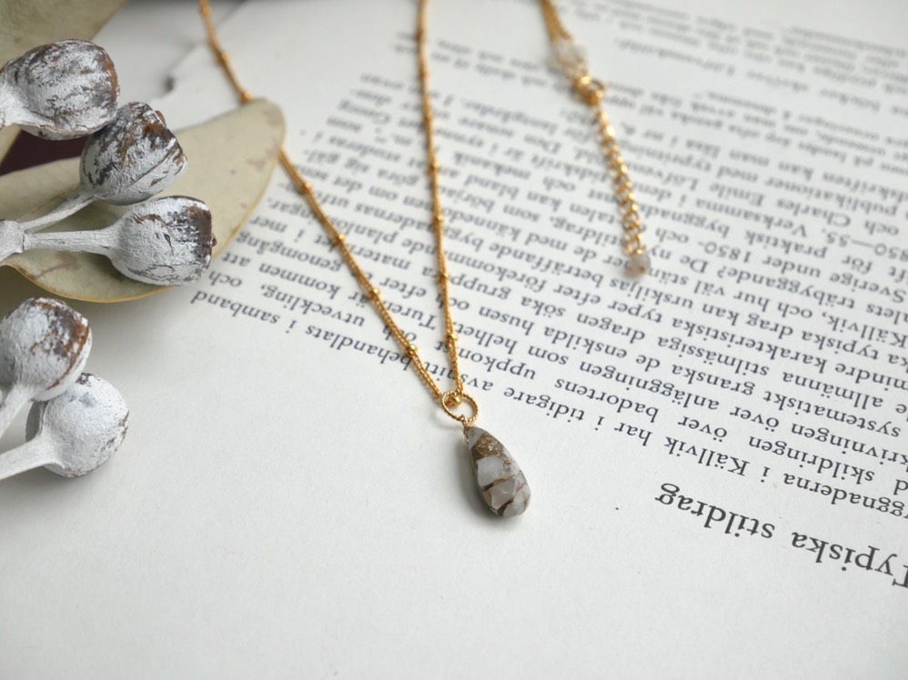 14kgf 60㎝ long necklace　-Copper calcite-