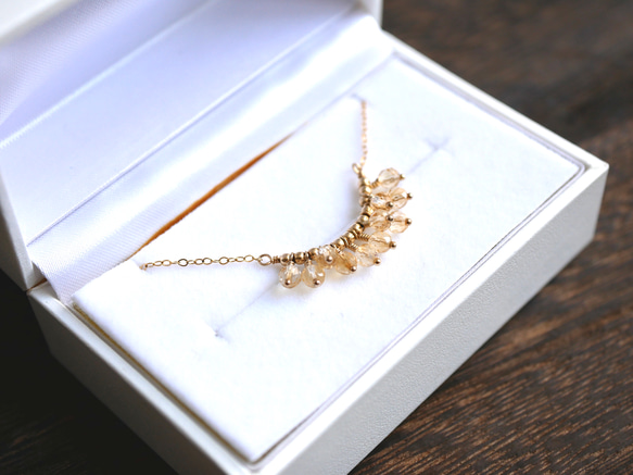 14kgf citrine fringe　necklace 2枚目の画像