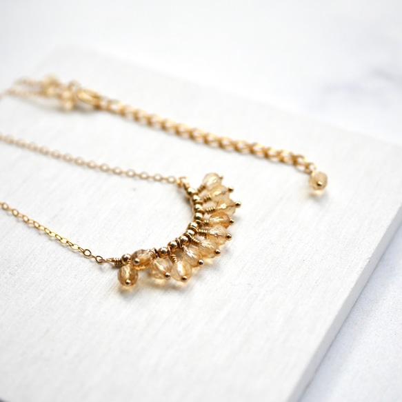 14kgf citrine fringe　necklace 3枚目の画像