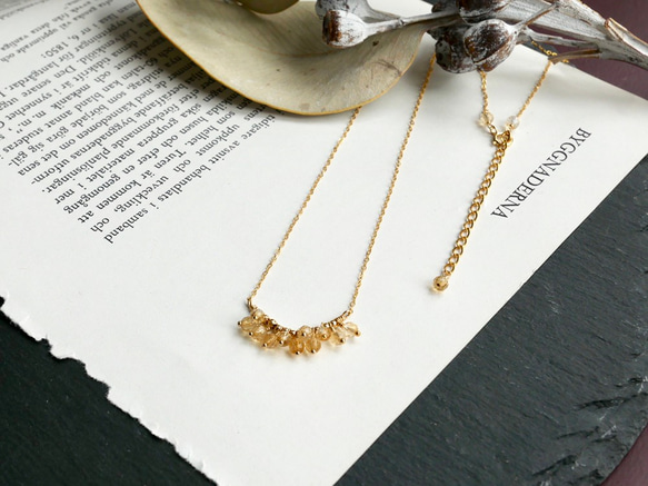 14kgf citrine fringe　necklace 6枚目の画像