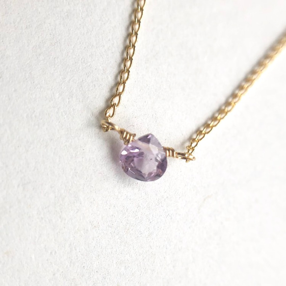 14kgf necklace　-Pink amethyst- 3枚目の画像