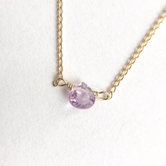 14kgf necklace　-Pink amethyst- 6枚目の画像