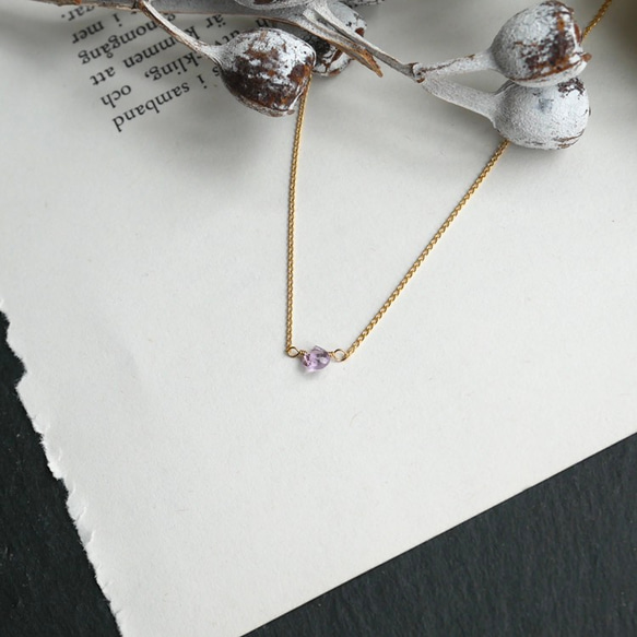 14kgf necklace　-Pink amethyst- 9枚目の画像