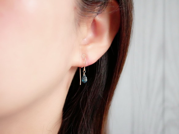 14kgf　シトリン necklace + pierce/earring 9枚目の画像