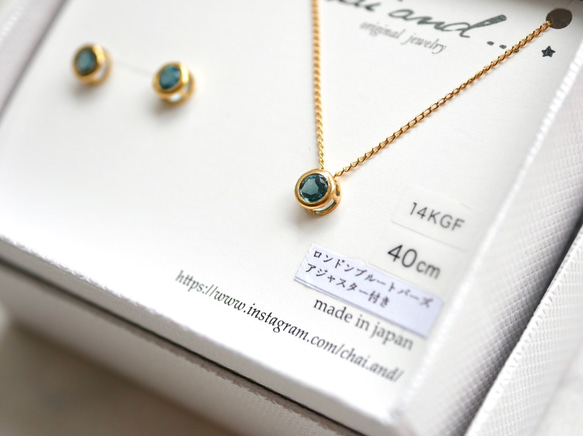 14kgf ロンドンブルートパーズ necklace set 1枚目の画像