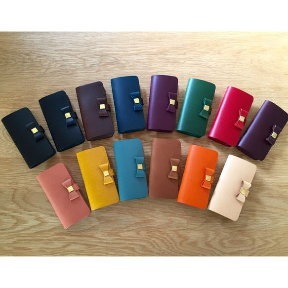 ポケット付きオーダー イタリアンレザーブッテーロのiPhone6/6sケース 14色 スマホケース/本革/手帳型ケース 1枚目の画像