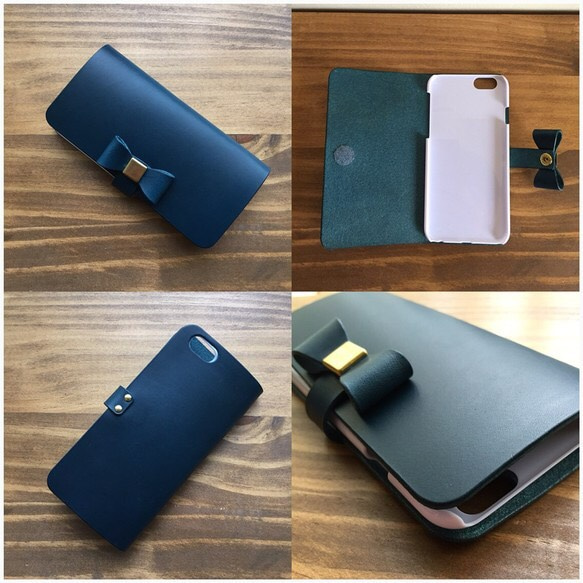 ポケット付きオーダー イタリアンレザーブッテーロのiPhone6/6sケース 14色 スマホケース/本革/手帳型ケース 3枚目の画像