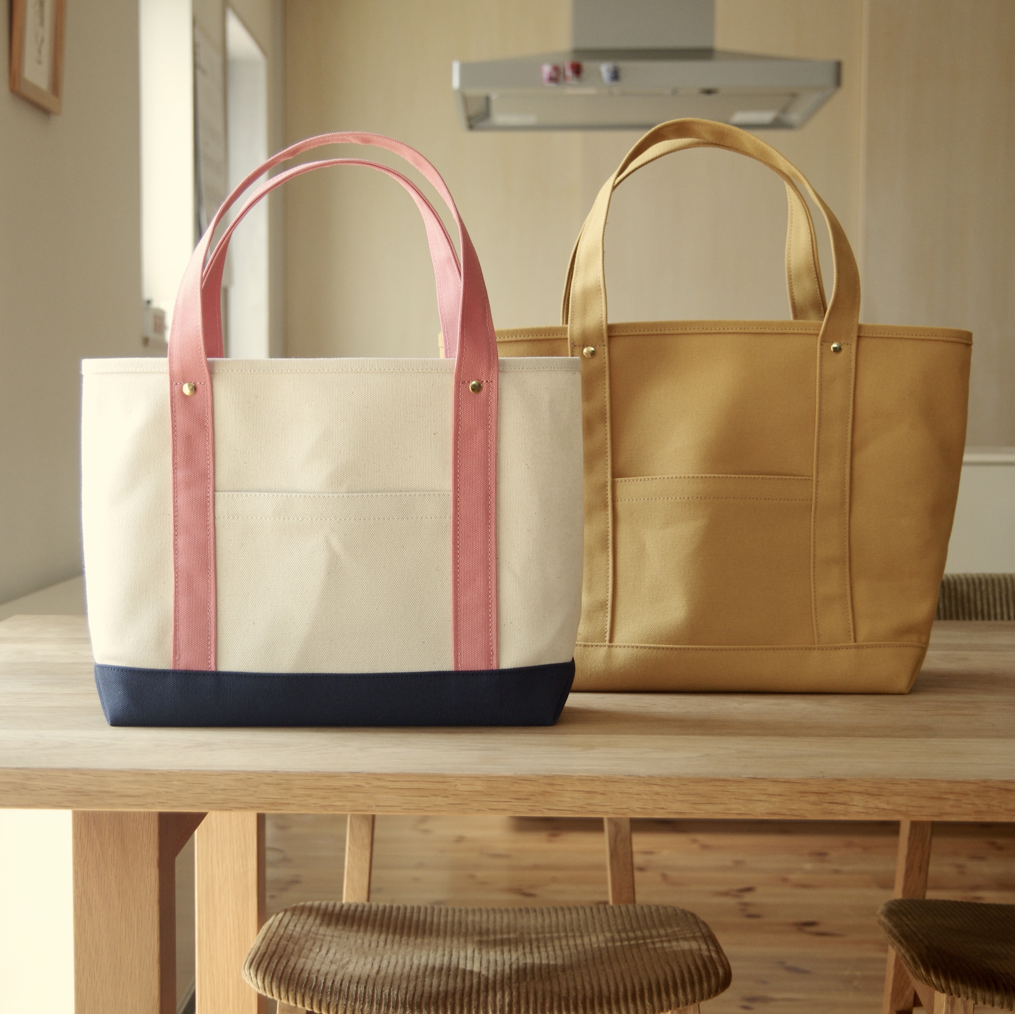 【t】帆布トートバッグM×2 order作品 カラーオーダー21色】2way＊8号帆布帆布トートバック＊Mサイズ