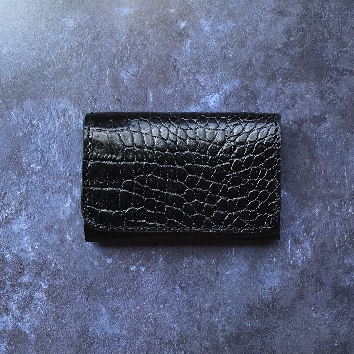 クロコ型押し革リパリの名刺ケース カードケース ギフトにオススメ プレゼント 就職祝い