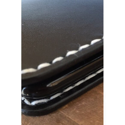 iPhone6ケース 栃木レザー ヌメ革 手縫い ブラック【受注製作】 4枚目の画像