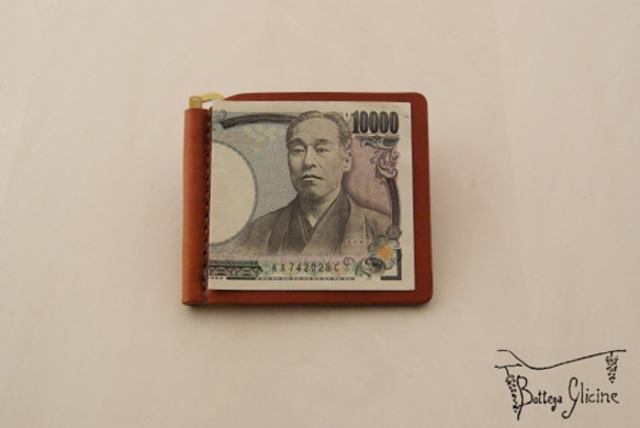 【マネークリップ / MONEY CLIP】 革財布 本革イタリアンレザー 4枚目の画像