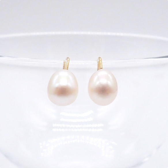 定番人気｜14kgf 淡水パールAAA ドロップピアス（3色展開） 5枚目の画像