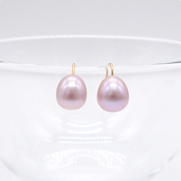 定番人気｜14kgf 淡水パールAAA ドロップピアス（3色展開） 6枚目の画像