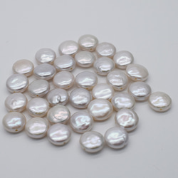 淡水パール バロック コイン 4粒 9~10mm 真珠 パーツ ルース 素材 干渉色 4枚目の画像