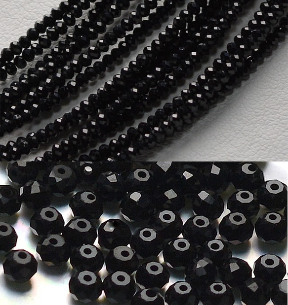 ブラックスピネル 50粒 1.5~2mm 天然石 カラーストーン カット 黒 デコ パーツ ルース 素材 材料 diy 2枚目の画像