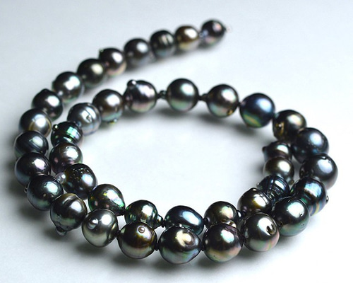 片穴 大きな黒蝶真珠 11~12mm 1粒 貫通 無穴 タヒチパール ラウンド