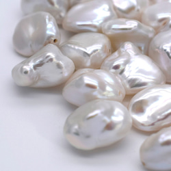 大粒 ケシ バロック淡水パール 1粒 13~14.5mm*10~13mm 真珠 パーツ ルース 素材 ホワイト系 2枚目の画像