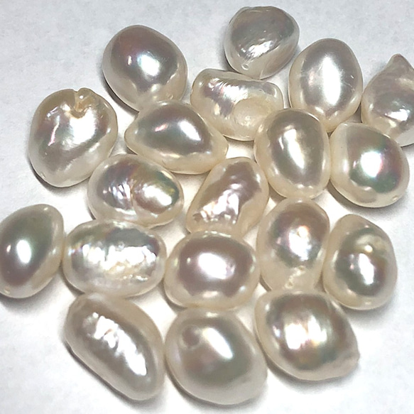 高品質バロック淡水パール 大粒 3粒【縦:11mm~12mm/横:9mm~10mm】本真珠 ボタン パーツ 7枚目の画像