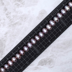 連 40cm 淡水パール  ポテト パープル系 ナチュラルカラー 6.5mm 真珠 素材 パーツ 4枚目の画像