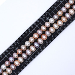 小粒 淡水パール 連 40cm ポテト マルチカラー ナチュラルカラー 素材 パーツ 材料 ネックレス 真珠 5枚目の画像