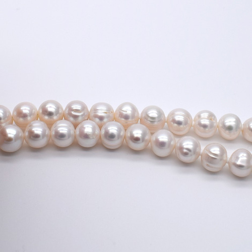 大粒ナチュラル淡水パール サークルラウンドネックレス 本真珠 8~10mm