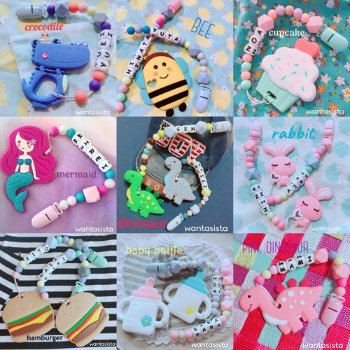 歯固めホルダー　歯固め、シリコンビーズ、コットンビーズ、モチーフなどまとめ売り 楽天市場】送料無料☆歯がため☆名入れサービス 歯固め