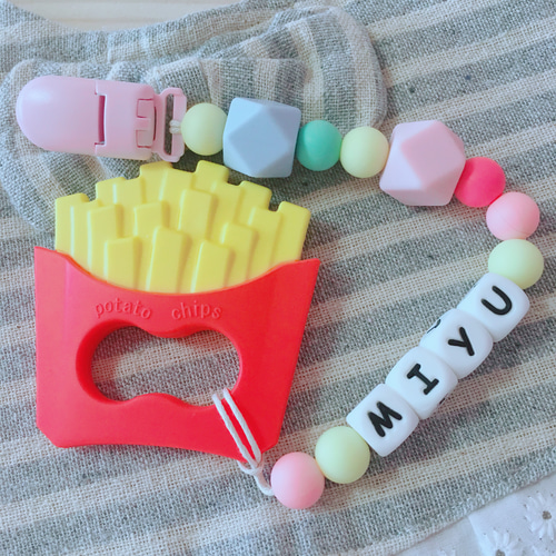 フライドポテト歯固めホルダー♡丸洗いできるオールシリコン