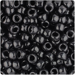 50023 ブラック 不透明 9x6mm(標準) バレル ポニービーズ (100個) 2枚目の画像