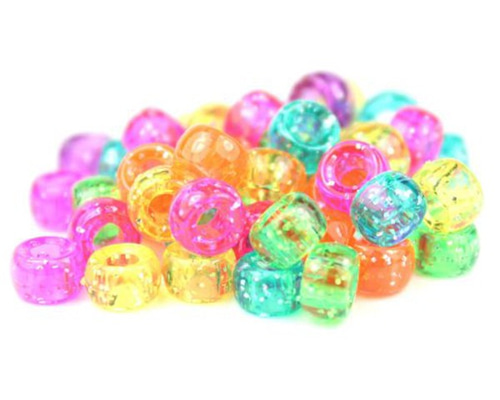 51048 ゼリー ミックス 閃光 6.5x4mm ミニ バレル ポニービーズ