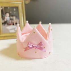 New!オシャレなバースデークラウン ★ さくら　ピンク　誕生日　女の子　王冠 1枚目の画像
